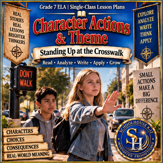 Character Actions & Theme Grade 7 ELA cover