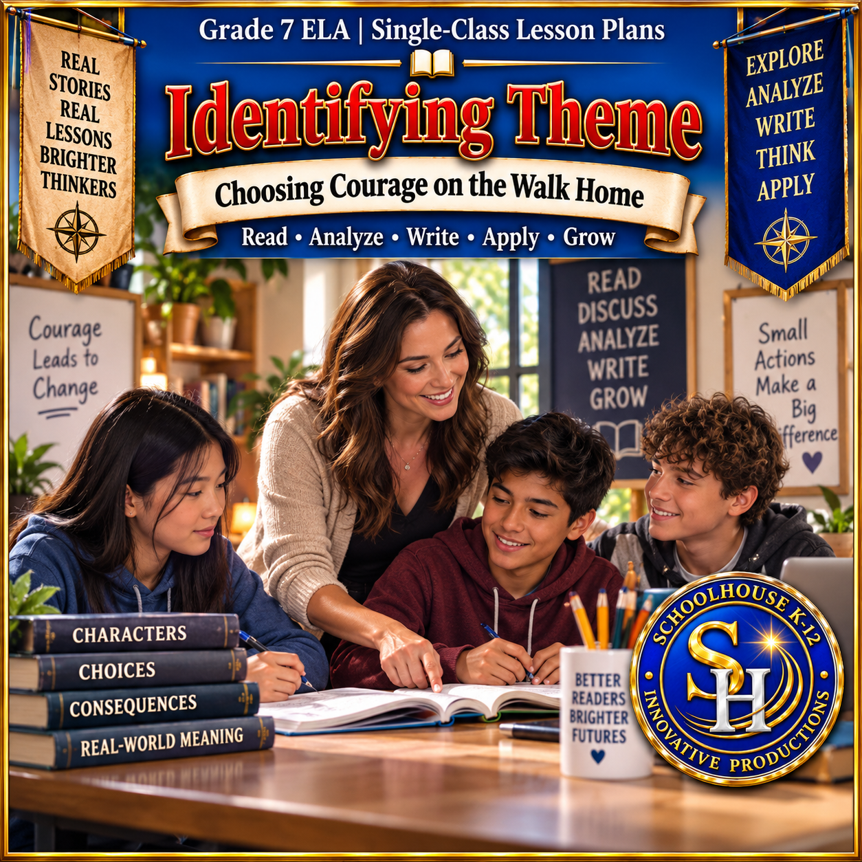 Identifying Theme | Literary Reading Grade 7 ELA cover