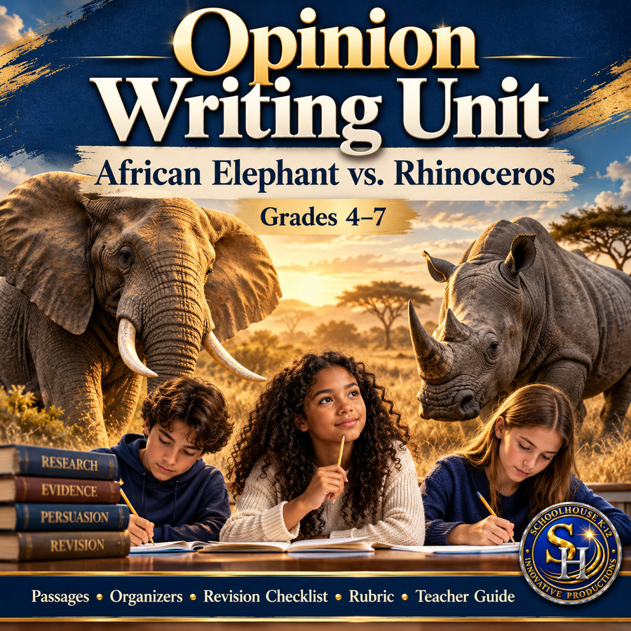 Wildlife Writing Series Opinion Writing: African Elephant vs. Rhinoceros cover