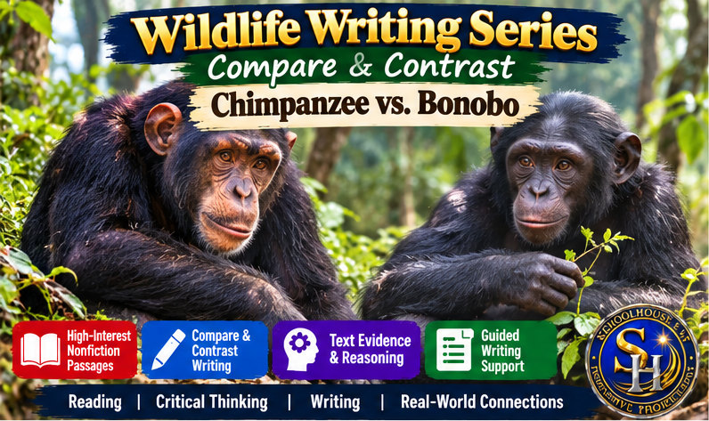 Wildlife Writing Series Compare & Contrast: Chimpanzee vs. Bonobo cover